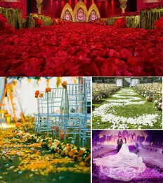 100ピース/ロットシルクローズペタパタラス結婚式の装飾人工ポリエステルの花紙吹雪55色の結婚式の装飾花JXW268