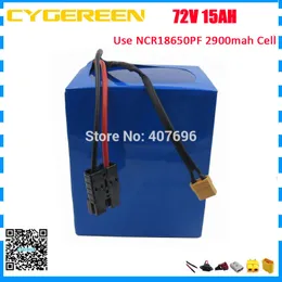 Högkvalitativ 72v 15ah elektrisk cykelbatteri 72v 14.5Ah ebike litiumjonbatteri Använd 29pf 18650 cell med 30A BMS 2A laddare