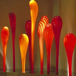 Garden Sculpture Lamps Orange Glass Sculptures Custom 7 pieces Murano Floor Lamp Magnificent Home Decor Outdoor Art Crafts