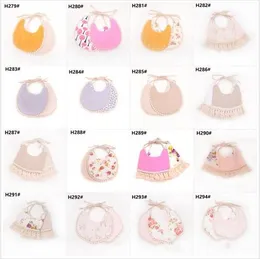 Baby Bandana Spädbarn Bubbor Burp Cloths Tassel Cartoon Feeding Bib Pinafore Nyfödda Saliv Handdukar Tyg Blom Animal Print Turban Scarf B4440