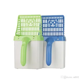 Lettiera per gatti robusta e durevole Animali domestici Poop Processor Giocattolo per bambini Plastica scavata Griglia Bottone a pressione Design verde 17xwC1