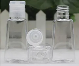 60ml Tom Hand Sanitizer Pet Plastflaska med flip Cap Trapezoid Formflaska för sminkvätska desinfektionsmedel flytande sn3115