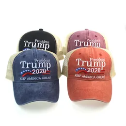Tvättad Meash Trump Hat Förvaras Amerika Stor 2020 President Broderade Baseball Kepsar Justerbar USA Välj Trump Sports Vintage Caps FFA3538-2