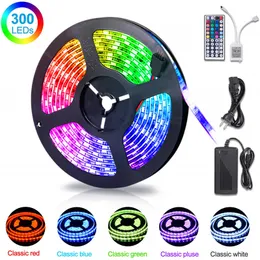 5050 LED Strip Lights RGB Flexible Waterproof 5m 44Key IR Remote Controller and 12V 5A power supply all in one set