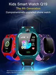 Q19 Smart Watch Wateof-Kids Smart Horlb LBS Tracker SmartWatches SIM-kaartsleuf met camera SOS voor Android iPhone-smartphones in doos