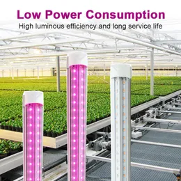 LED Grow Light, Full Spectrum, High Output, Linkable Design, T8 Integrate plug and play for Indoor Plants,2ft-8ft v shape tube