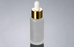 wholesale hot new 30ML Frosted Glass Dropper Bottle Gold Essence Packing Glass Bottle