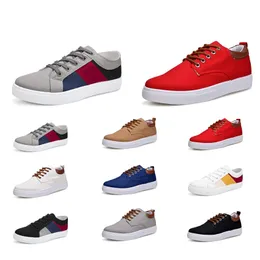 Высокая Qulity 2020 Повседневная обувь No-Brand Canvas Spotrs кроссовки Новый стиль Белый Черный Красный Серый Хаки Синий Мужская мода Обувь Размер 39-46