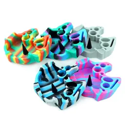 U ashtray silicone ashtray Ash Holder Case Colorful Pattern Home Office Tabletop Beautiful Decoration Craft smoking accessories Unique style