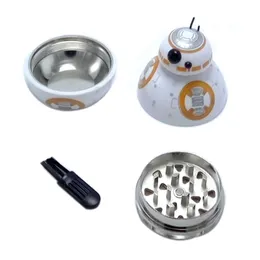 Smoking Tobacco grinders 2inches 3 Layers herb Grinder Spice Miller Robot Shape Smoke For wholesell