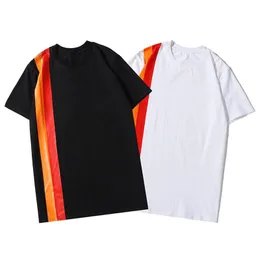 Hot Men's T-shirts Harajuku Casual T-shirt för män Rolig Stripe Kortärmad Svart Vit Man Tee Shirt