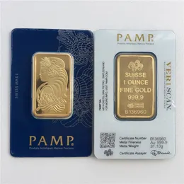 5g / 10g / 1 oz Gold Bar PAMP Presentes Suisse Lady Fortuna Veriscan alta qualidade de cópia banhado a ouro Bar Negócios Metal artesanato
