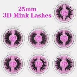 3d real cílios de vison 25mm cílios 100% crueldade LACH LHE Handmade Reusável Natural Eyelash Extensão Falso Lash Maquiagem
