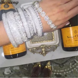 Vecalon 20 Style Ręcznie robione bransoletki 5a Cubic Zirconia Białe złoto Party Bracelets Brzesła dla kobiet mężczyzn Wedding Accessarie