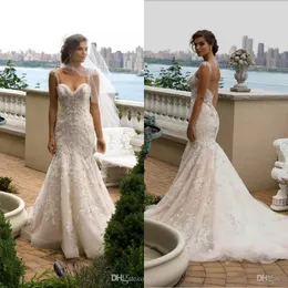 Eve of Milady 2020 Wedding Dresses Sexy Backless Crystals Tulle Court Train Bridal Gowns Lace Mermaid Wedding Dress
