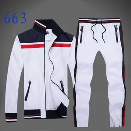 Jesienna męska pełna dres z suwakiem Mężczyźni Sport garnitur biały tanie mężczyzn bluza i garnitura z kapturem i spodni set setssuit men248t