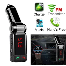BC06 Zestaw samochodowy Bluetooth Bezprzewodowy Nadajnik FM Odtwarzacz MP3 Gracz Zestaw głośnomówiący Ładowarka USB z podwójnym ładowaniem USB 5 V / 2A LCD U dysku