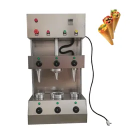 Ny rostfritt stål pizzakon maskin / söt handhållen pizzakon Maskin rostfritt stål matmaskin med två kottar och ett paraply