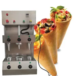 Com dois cones e um modelo de guarda-chuva de processamento de alimentos para lanches de pizza cone torrador de aço inoxidável com o suporte e aquecimento do tubo