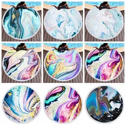 Round beach towel microfiber beach blankets tassel wall hanging tapestries picnic rugs women shawl yoga mats 51 designs DW5466