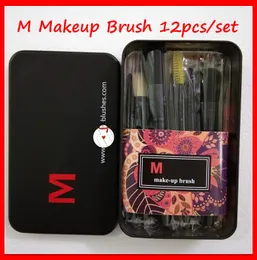 Hot 12st / Set M Makeup Brush Set Face Cream Power Foundation Borstar Multipurpose Skönhet Kosmetiska Verktyg Borstar Set med låda