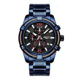 2021 NIBOSI Herrklockor Toppmärke Lyx Quartz Watch Herrkalender Military Big Dial Vattentät Sportarmbandsur Relogio Masculino