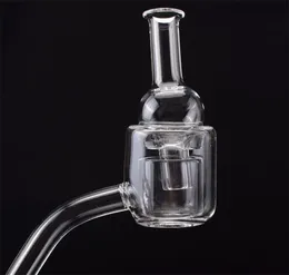 Double Wall 100% Quartz Thermal Banger Nail 10mm 14mm 18mm Double Tube Thermal Banger with Quartz Ball Crab Cap For Glass Bongs