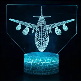 New Air Plane 3D Night Light LED Remote Touch Fighter Table Lamp 3D Lamp Colors Changing Indoor Lamp Children Gift kids Toy