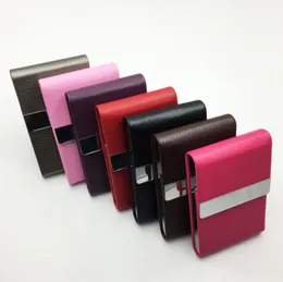 Nuevo Estilo Colorido Mini Metal PU Cajas de Cigarrillos Shell Piel Carcasa Caja de Almacenamiento Diseño Exclusivo Portátil de Alta Calidad Hot Cake DHL