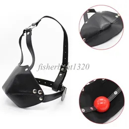 Bondage Cosplay Slave Head Mask Headgear Mouth Gag Sexy Game Adult Restraints Roleplay #R46