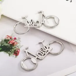 100pcs New Creative Metal Love Bicycle Beer Bottle Opener Wedding Favors Promotional Gifts Kitchen Bar Tools