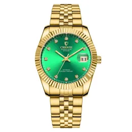 Chenxi Märke Mekanisk Automatisk Man Armbandsur Vattentät Guld Bezel Analog Dial Face 001 Rostfritt Stålband Spänne För Män