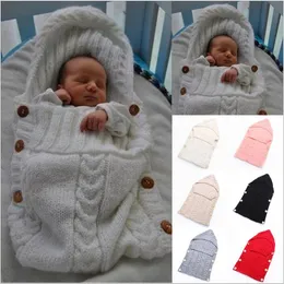 Newborn Knitted Sleeping Bags Baby Handmade Blankets Toddler Winter Wraps Photo Swaddling Nursery Bedding Stroller Cart Swaddle Robes C3647