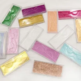 Acryl Falsche Wimpern Verpackung Box Gefälschte 3D Wimpern Boxen Faux Transparent Kristall Fall Mit Tabletts SN4457