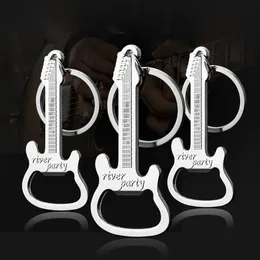 Alloy Guitar Beer Bottle Opener Keychain Creative Kitchen Accessories Key Ring Openers 20pcs/Lot Metal Keyring Key Chain