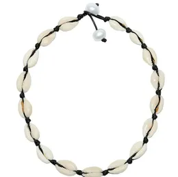 Nowy Czarny Łańcuch Naszyjnik Naturalny Seashell Bransoletki Concha Choker Collar Naszyjniki Shell Choker Bangle na Letni Plaża Prezent GB1095