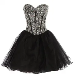 Czarny Top Prom Dresses Upscale Rhinestone Moda Fish Bone Back Pasek Krótkie Druhna Dresses Plus Size Prom Dresses DH1566