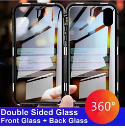 360 dubbelsidig glasmagnetisk adsorption Telefonväska till iPhone XR XS max x 8 7 6 6s plus metallmagnet tempererat glas capinhas