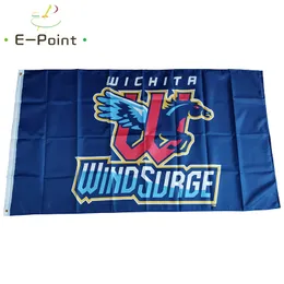 Milb Wichita Wind Surge Flag 3 * 5FT (90cm * 150cm) Poliéster Banner Decoração Flying Home Garden Festive presentes