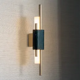 Ledd ny vägglampa designer minimalistisk koppar vägglampa modern kreativ marmor metall villa gångljus dekorativa belysning