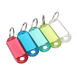 60pcs Colorful Frosted Plastic Luggage Id Bag Label Key Tags Keychain Bag Label Key Tags Keychain Random Color