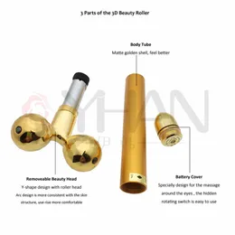 Electric Gold Facial Beauty Vibration Roller Massager twarz pielęgnacja skóry drąż