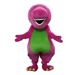 High quality Profession Barney Dinosaur Mascot Costumes Halloween Cartoon Adult Size Fancy Dress