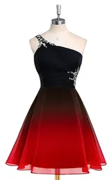 2019 Ny sexig en-axel mini Crystal Prom-klänningar pärlor plus storlek hemkomst cocktail party special tillfälle klänning vestido fie230m
