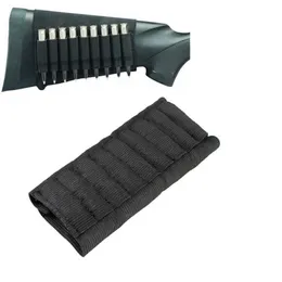 Rifle Ammo påse 9 rundor Butt Stock Shell Patron Pouch Bullet Carrier Holder