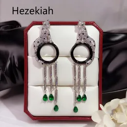 Hezekiah S925 Tremella 바늘 표범 Tassels 귀걸이 고급스러운 고급 하이 엔드 연회 귀걸이 프랑스어 품질 무료 배송 댄스