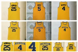 Michigan Wolverines di alta qualità 5 Jalen Rose Jersey 25 Dwight Howard Jersey 4 Chris Webber University Mens College Basketball Maglie da basket