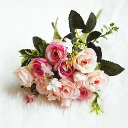 Bouquet Di Fiori Di Rosa Artificiali Fiori Finti Di Seta Per La