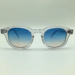 64 선글라스 맨 -스페인 맞춤형 Lemtosh Johnny Depp 스타일 하이 빈티지 라운드 태양 안경 블루 브라운 렌즈 선글라스