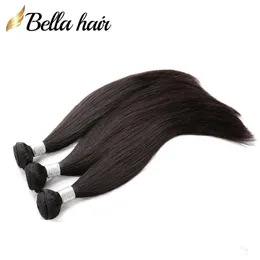 100% Peruwiańskie Włosy Włoski 3 sztuk / partia 100% Virgin Humani Hair Double Weft Silky Proste Przedłużanie Włosów Drop Shipping Bellahair